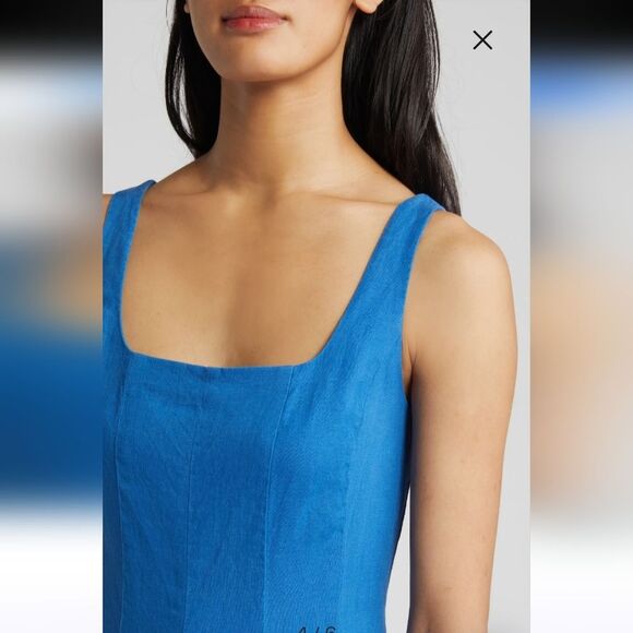 Lilly Pulitzer Calina Linen Midi Dress Barton Blue Womens Size 00 - Picture 4 of 10